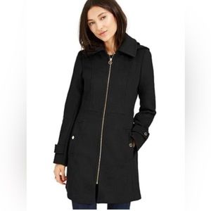 Michael Kors Wool Blend Peacoat with Gold Buttons
